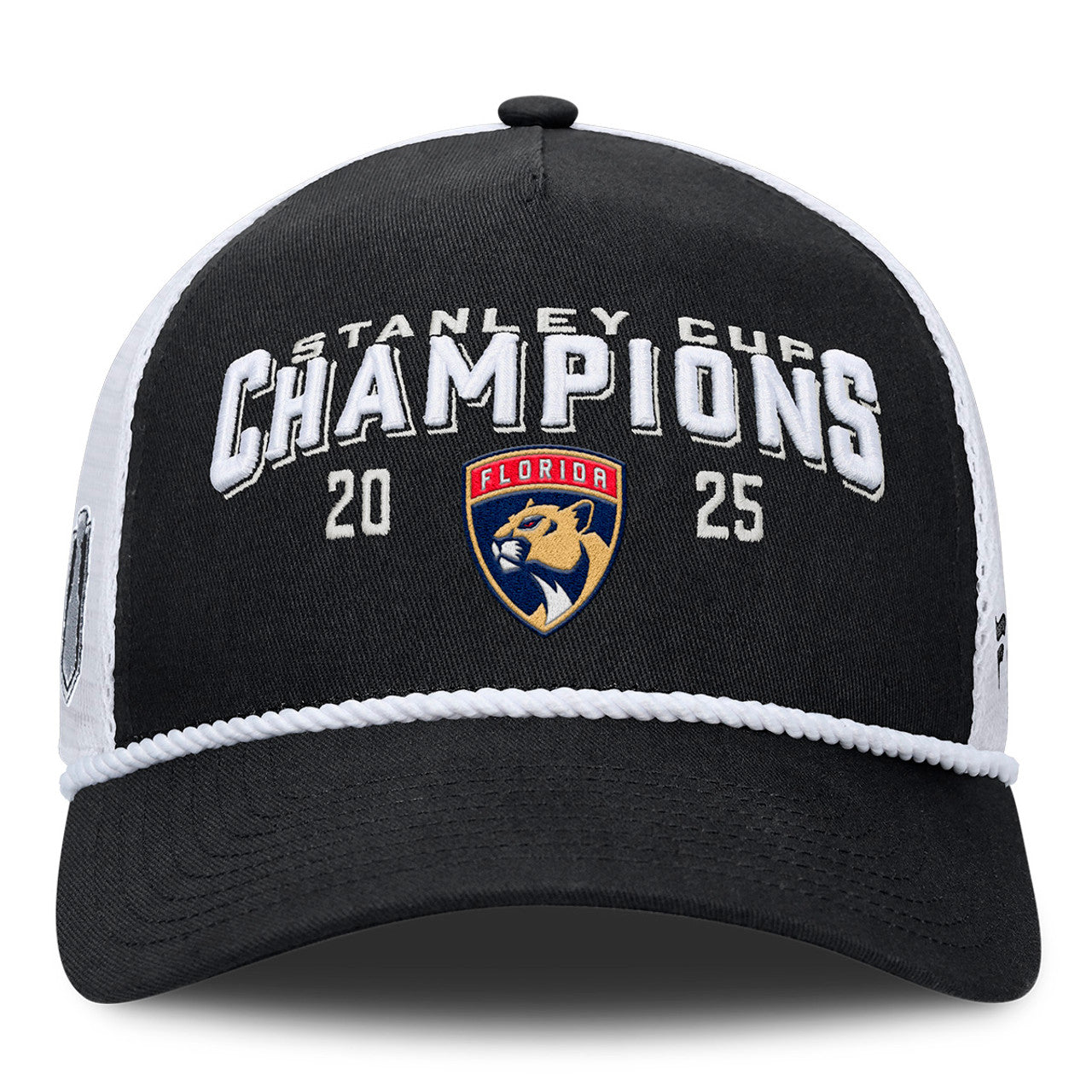 Florida Panthers Fanatics 2025 Stanley Cup Champions A-Frame Roper Meshback Adjustable Hat - Black