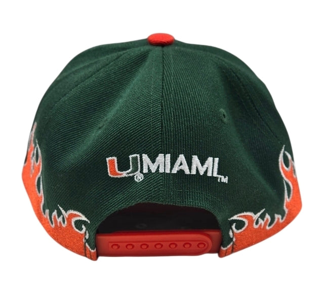 Miami Hurricanes Youth Loiter Pro Crown Snapback Hat - Green/Orange