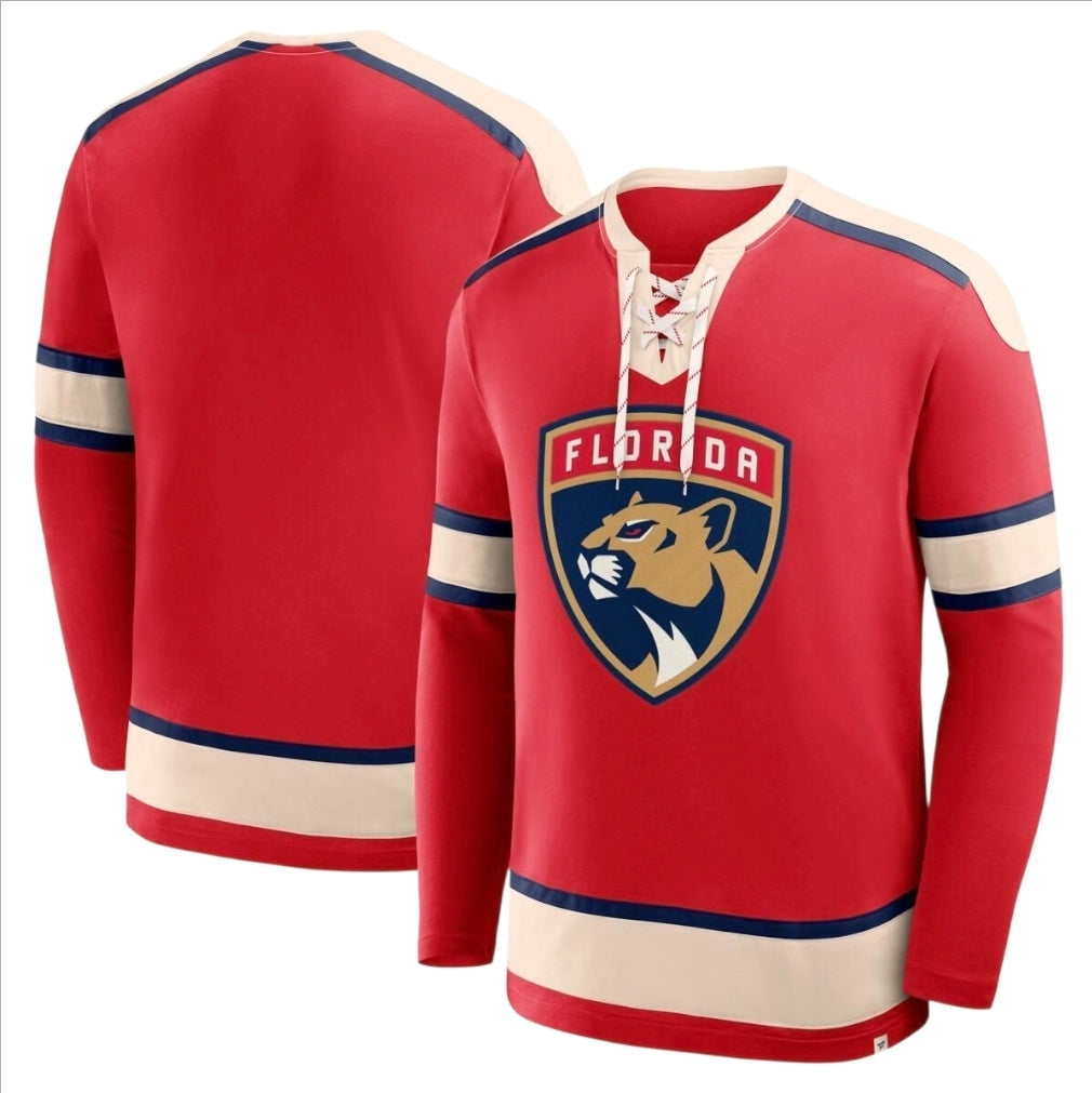 Florida Panthers Fanatics Top Shelf Laced T-Shirt - Red