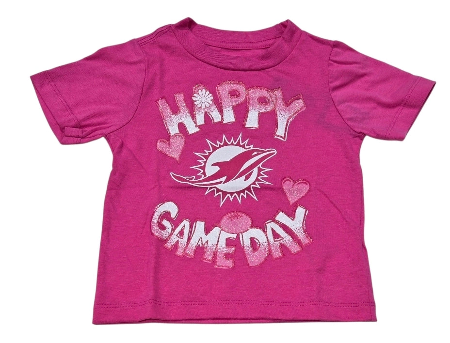 Miami Dolphins Happy Gameday Toddler T-Shirt - Pink