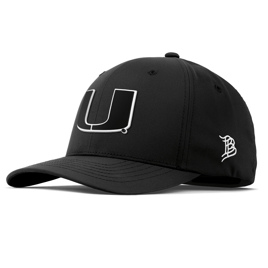 Miami Hurricanes Branded Bills "Miami Vintage Team Logo" Flexfit Performance Fitted Hat - Black