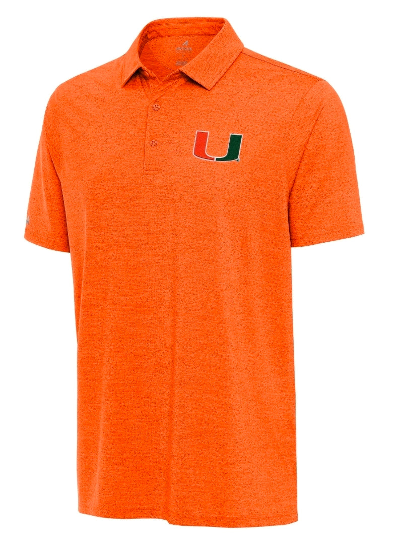 Miami Hurricanes Antigua Primary Logo Ivy Polo - Orange