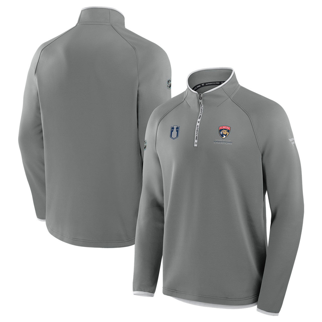 Florida Panthers 2025 Stanley Cup Champions Authentic Pro 1/4 Zip Pullover - Mockingbird Grey