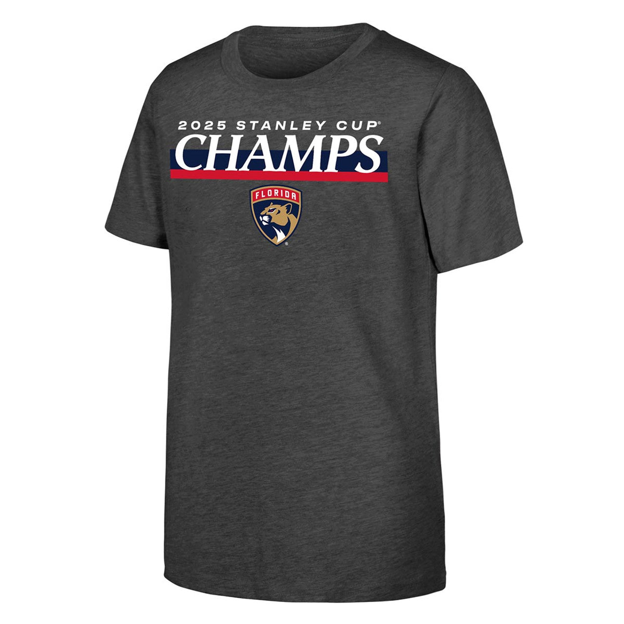 Florida Panthers Youth 2025 Stanley Cup Champions Roster T-Shirt - Charcoal