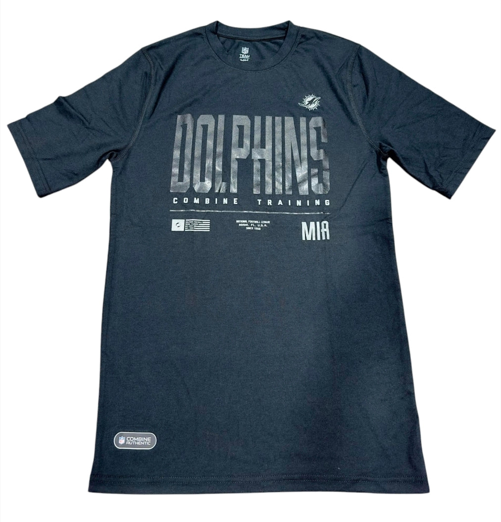 Miami Dolphins Stadium High Power Combine Training T-Shirt - Black