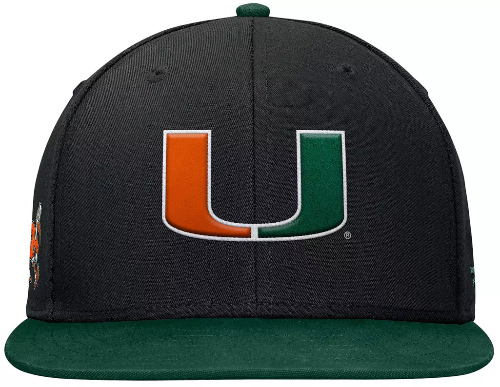 Miami Hurricanes Fanatics Victory Flex Fit Hat - Black/Green