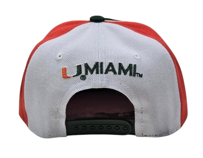 Miami Hurricanes Youth Chalkline Flat Brim Snapback Hat - Tri-Color