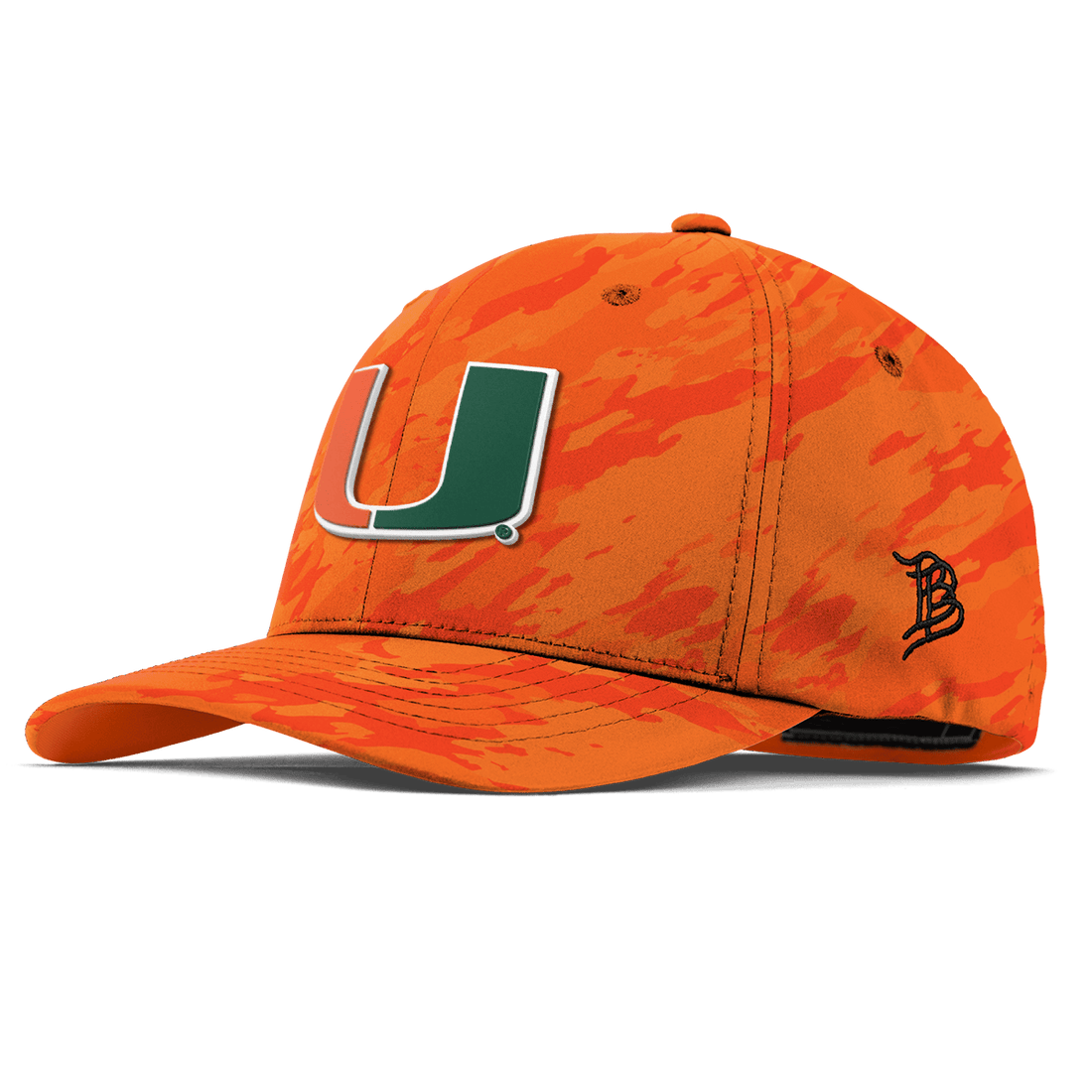 Miami Hurricanes Branded Bills "Miami Team Logo" Flexfit Performance Fitted Hat - Orange