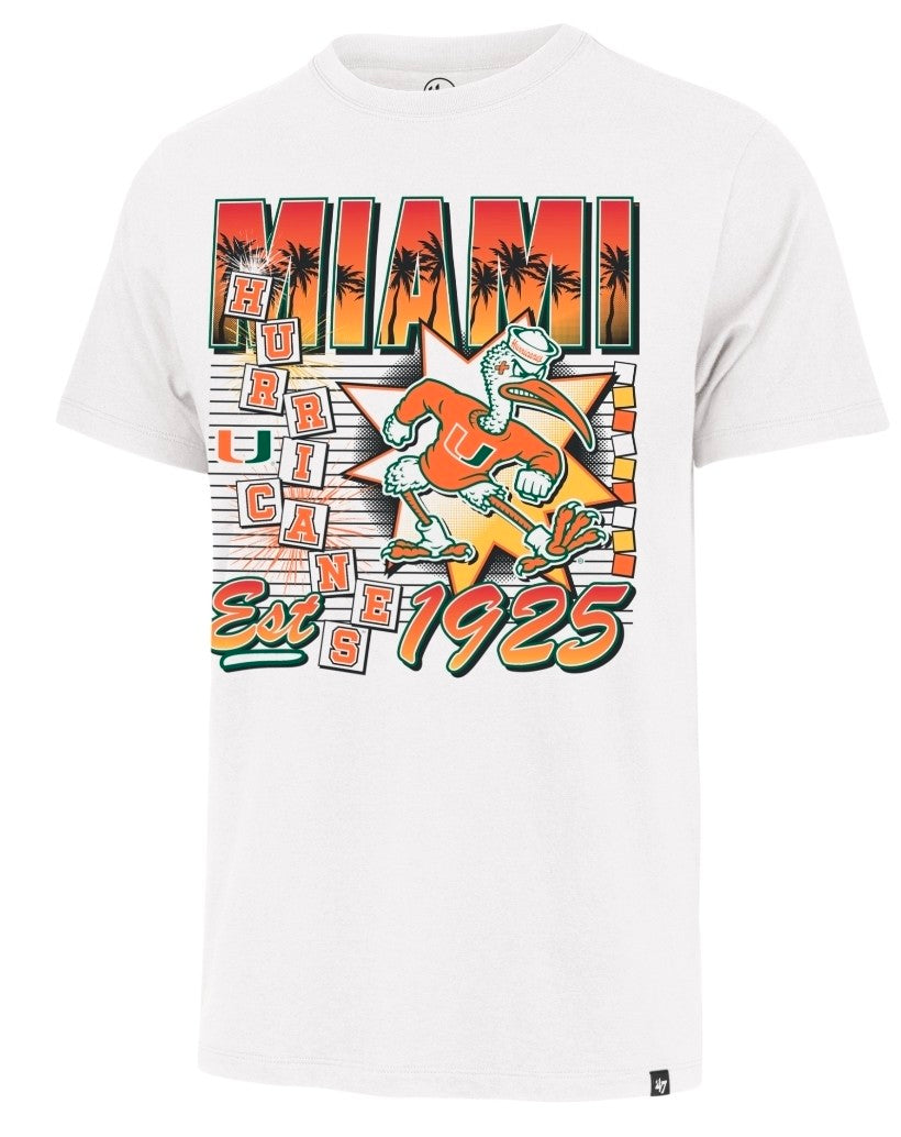 Miami Hurricanes 47 Brand Vintage Burst Franklin T-Shirt - White