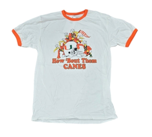 Miami Hurricanes Reserve Collection Vault Cane Gang Ringer T-Shirt - White