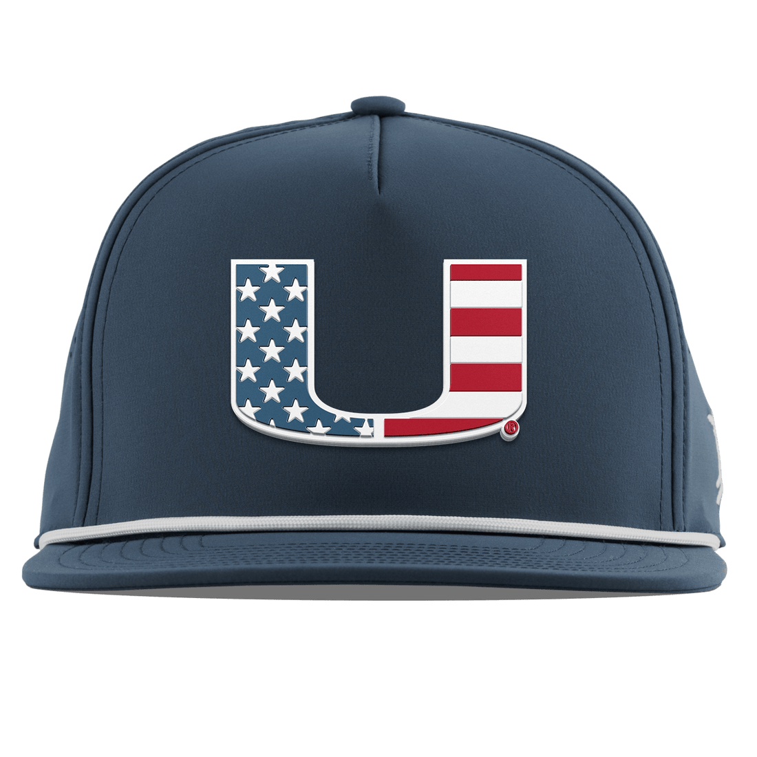 Miami Hurricanes Branded Bills "Miami Stars & Stripes" Curved 5 Panel Rope Hat - Navy