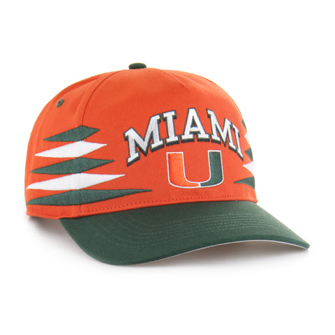 Miami Hurricanes 47 Brand Diamond Cut Hitch Adjustable Hat - Orange/Green