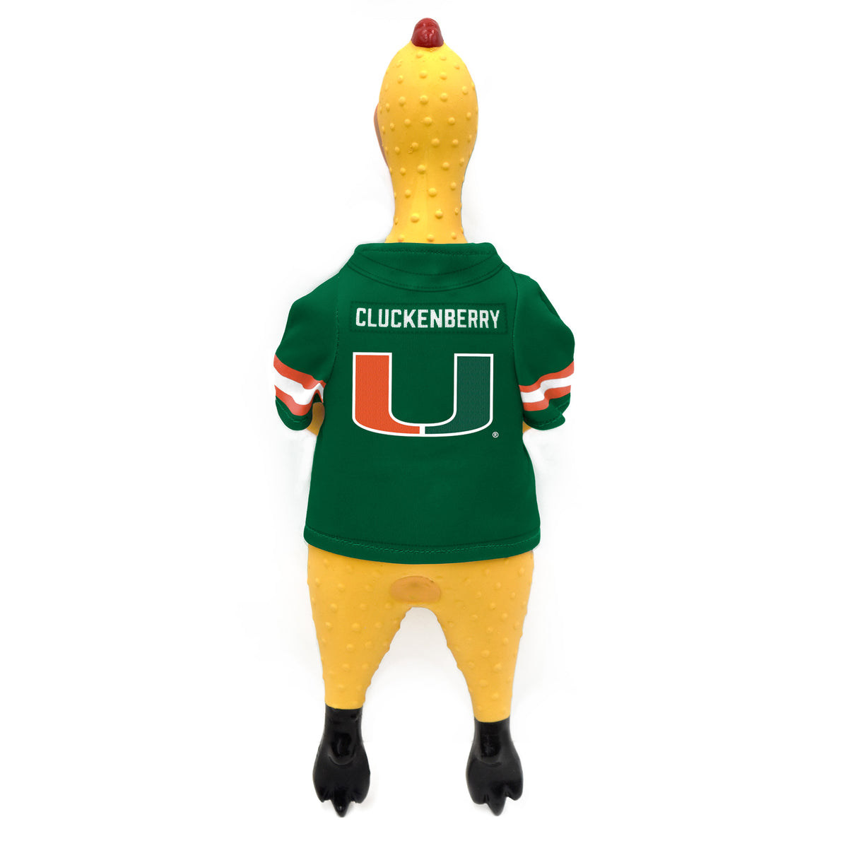 Miami Hurricanes Cluckenberry Rubber Chicken Pet Squeeze Toy