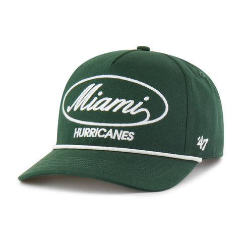 Miami Hurricanes 47 Brand Foundational Hitch Snapback Hat - Green