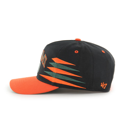 Miami Hurricanes 47 Brand Diamond Cut Hitch Adjustable Hat - Black/Orange