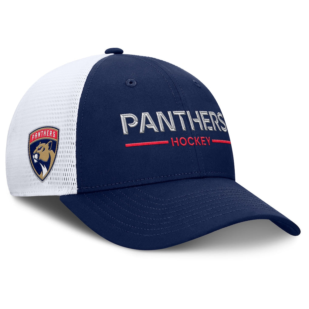 Florida Panthers Fanatics Authentic Pro Rink Wordmark Trucker Snapback Hat - Navy/White