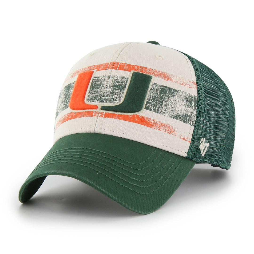 Miami Hurricanes 47 Brand Vintage U Adjustable Breakout MVP Trucker Hat - Green