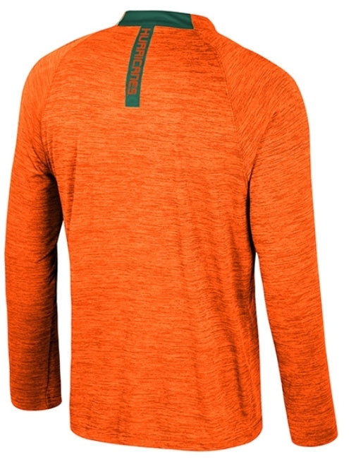 Miami Hurricanes Colosseum Theoretical 1/4 Zip Windshirt - Heather Orange
