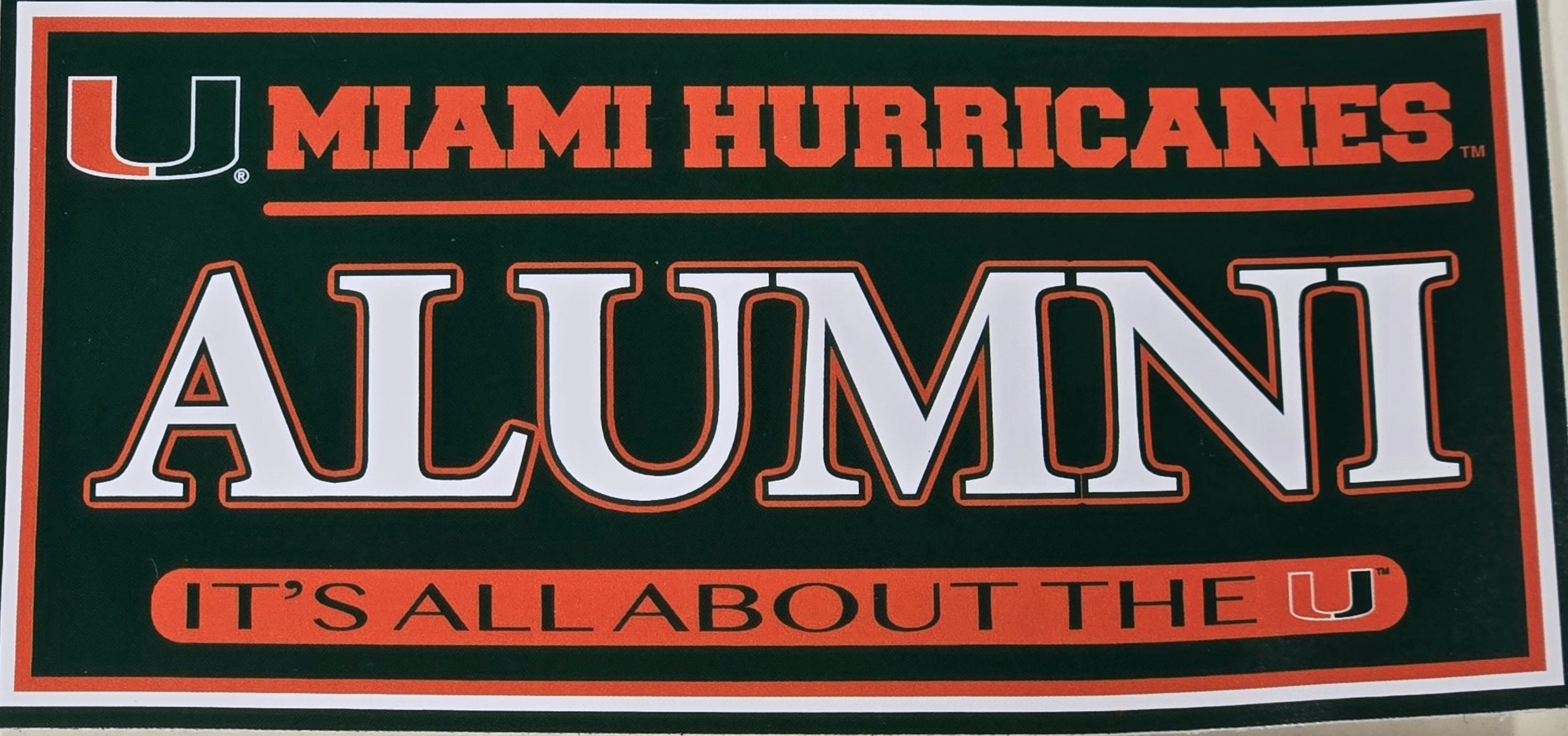 Miami Hurricanes True Pride Decal 3" x 6" - Alumni