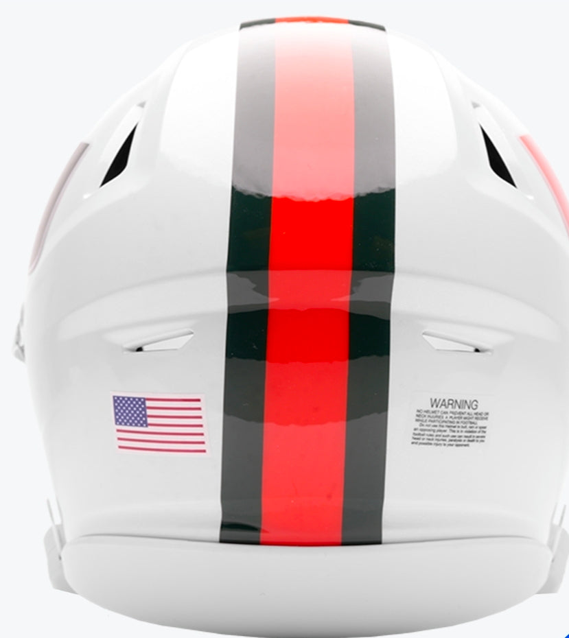 Miami Hurricanes Riddell Mid-SIze SpeedFlex Helmet - White