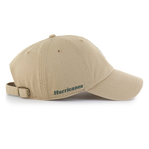 Miami Hurricanes 47 Brand Micro Patch Adjustable Clean Up Hat - Khaki