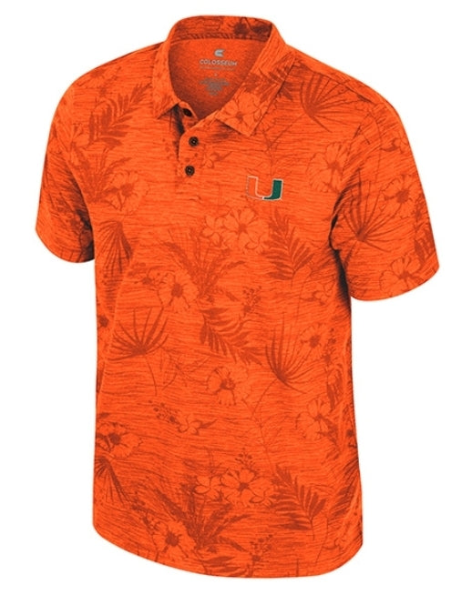 Miami Hurricanes Colosseum Groves Sublimated Tropical Polo - Orange