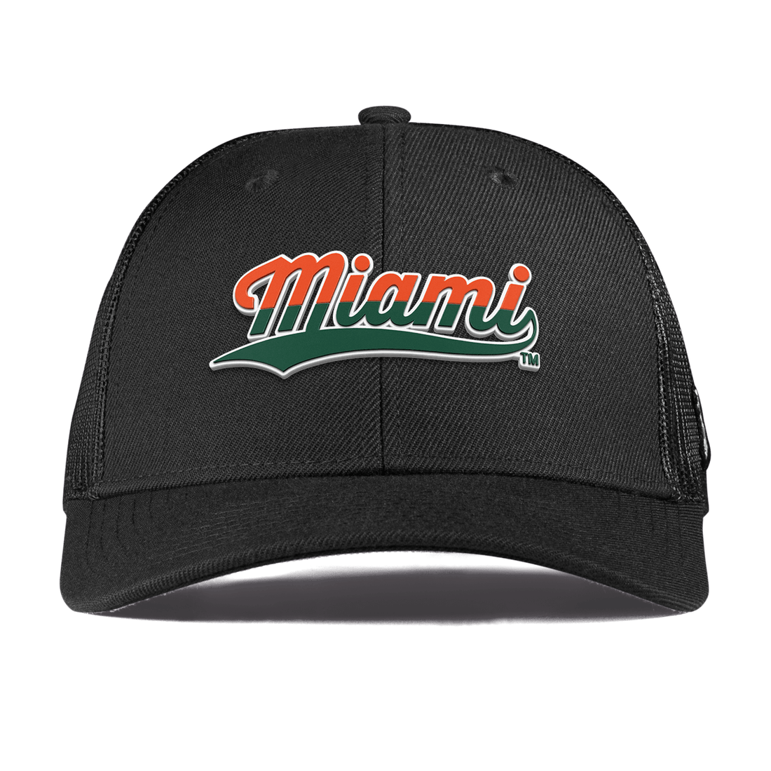 Miami Hurricanes Branded Bills "Miami Script" Curved Trucker Hat - Black