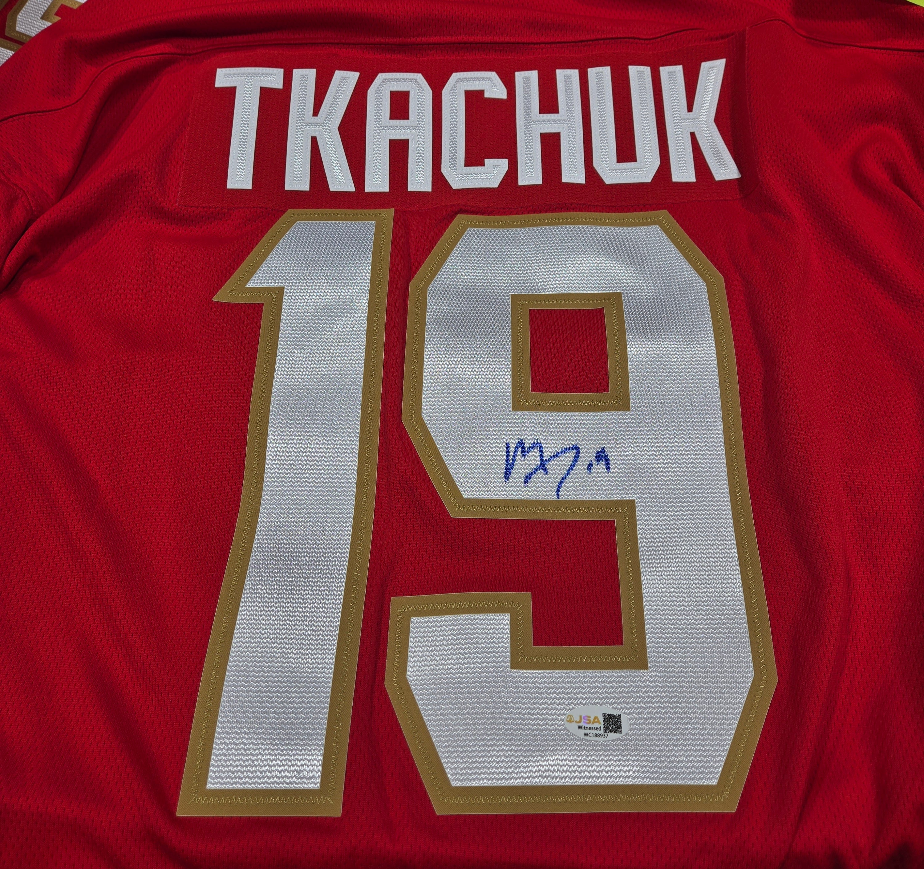 Florida Panthers Matthew Tkachuk Autographed w/JSA 2024 Stanley Cup Champions Breakaway Player Jersey - Red