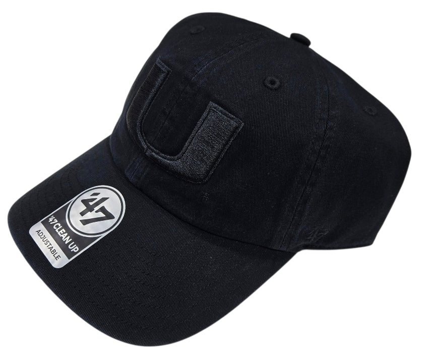 Miami Hurricanes 47 Brand Tonal Clean Up Hat - Black