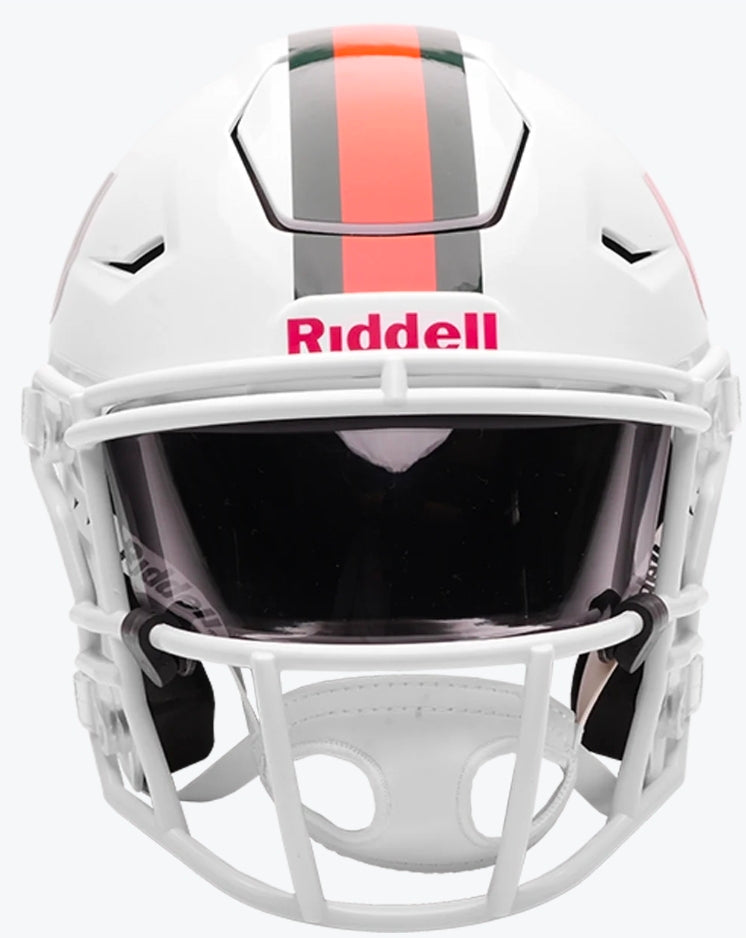Miami Hurricanes Riddell Mid-SIze SpeedFlex Helmet - White