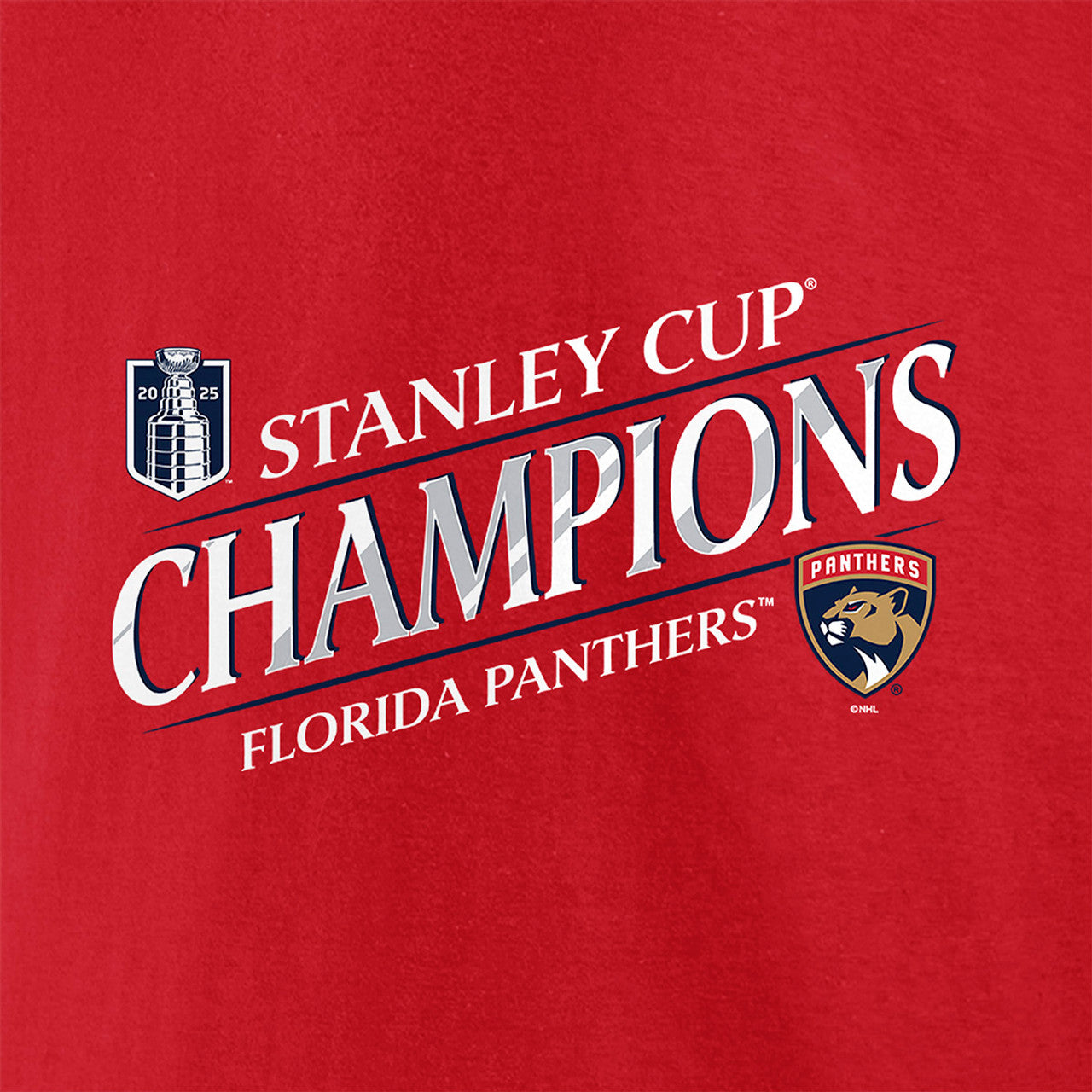 Florida Panthers 2025 Stanley Cup Champions Prime Time T-Shirt - Red