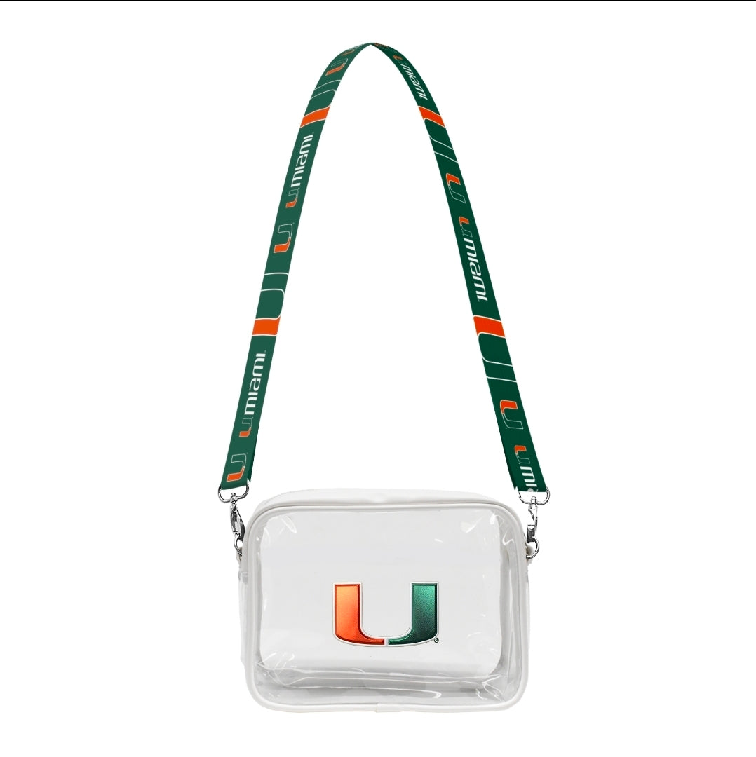 Miami Hurricanes Clear Fanny Pack Purse Stadium Bag w/Zipper
