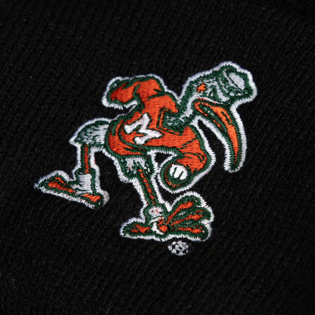 Miami Hurricanes Mitchell & Ness Core Knit Beanie - Black
