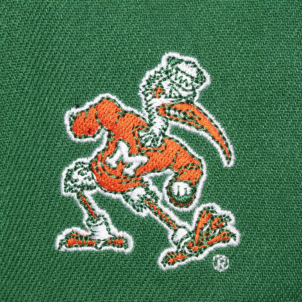 Miami Hurricanes Mitchell & Ness Head Coach Pro Snapback Hat - Green