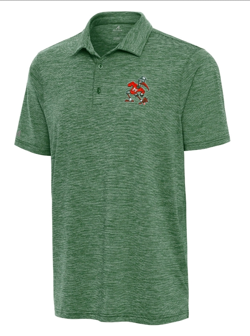 Miami Hurricanes Antigua Sebastian Sprout Polo - Green