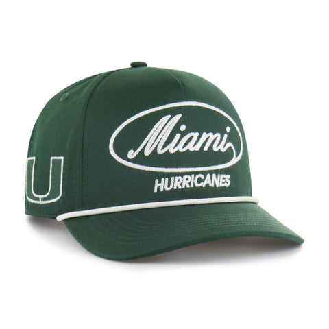 Miami Hurricanes 47 Brand Foundational Hitch Snapback Hat - Green