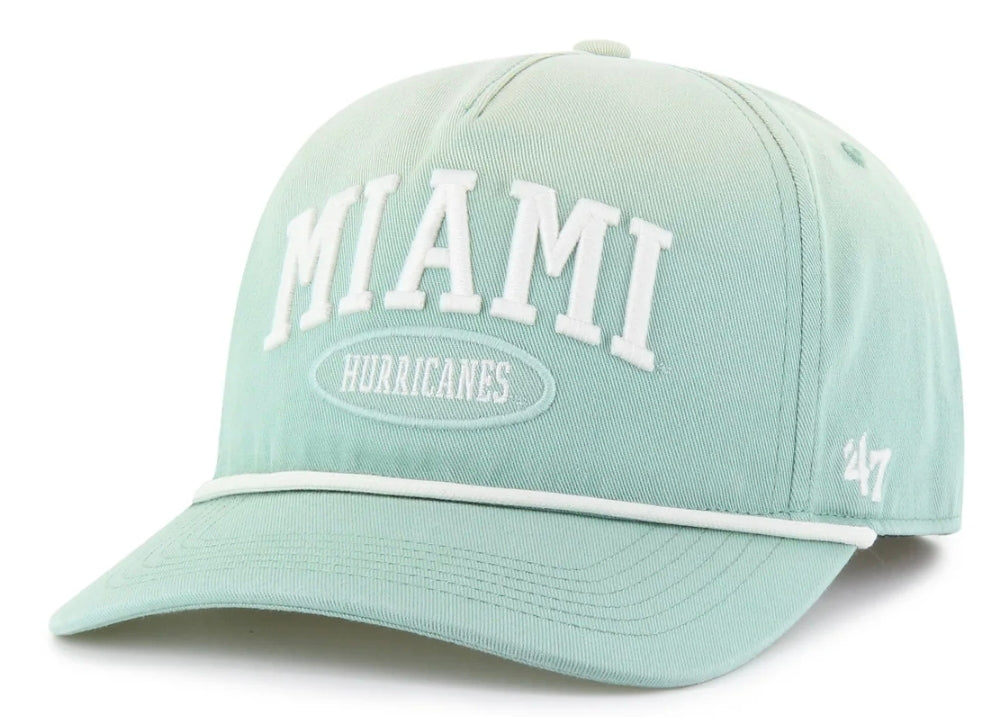 Miami Hurricanes 47 Brand Tybee Rope Hitch Adjustable Hat - Eucalyptus