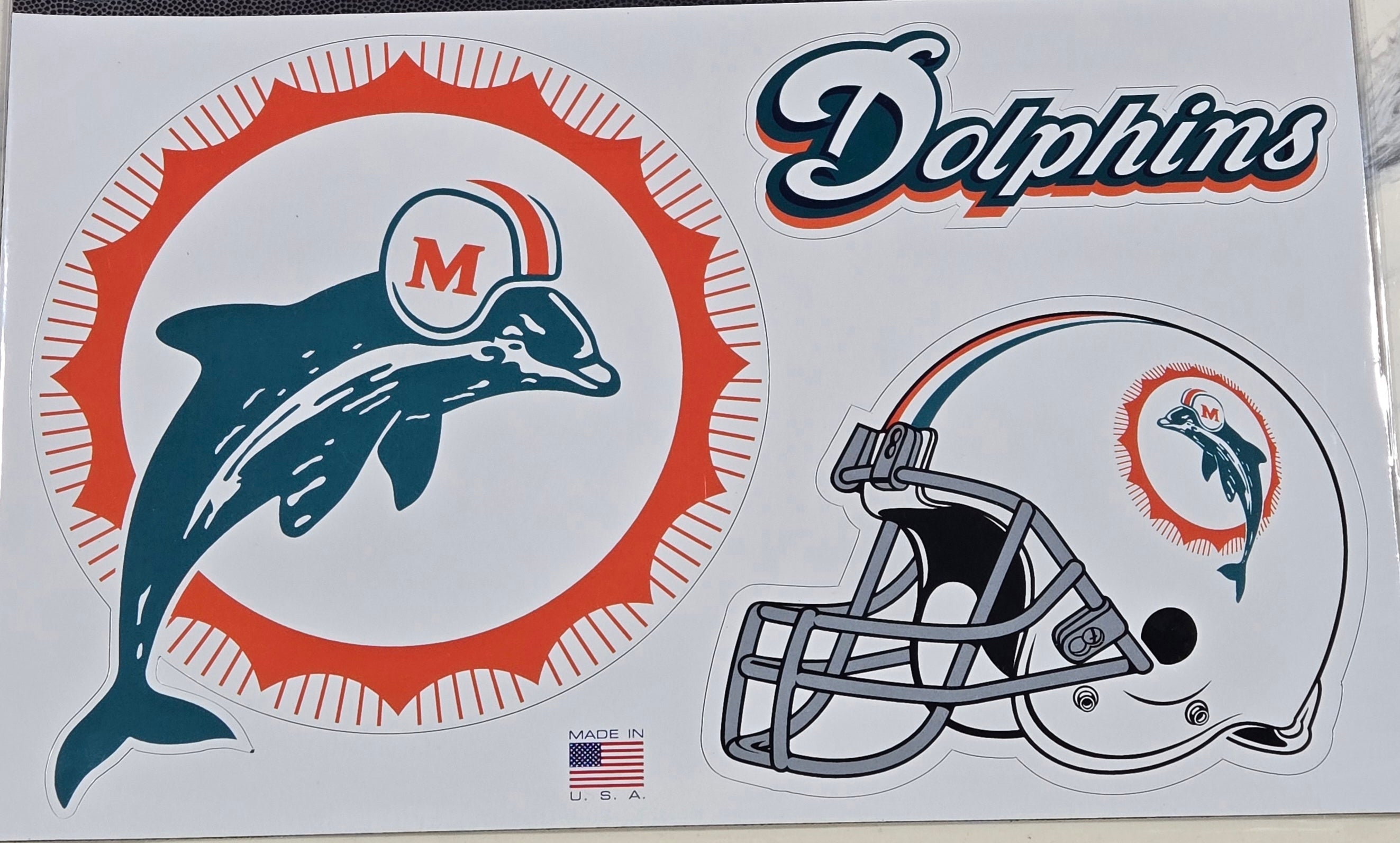 Miami Dolphins Vintage Team Magnet Set - 3 Pk