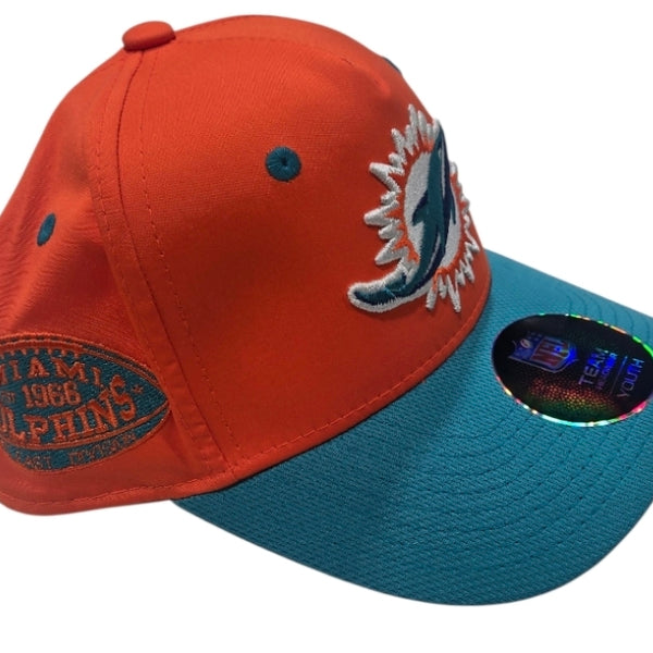 Miami Dolphins Youth Prosport Adjustable Hat - Orange/Aqua