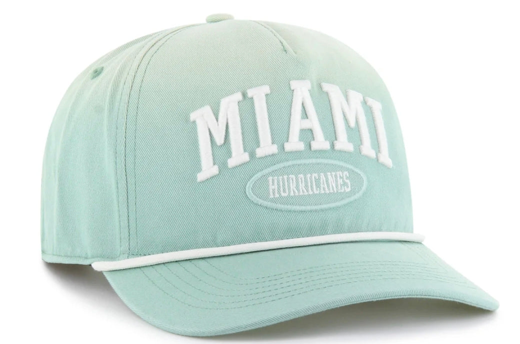 Miami Hurricanes 47 Brand Tybee Rope Hitch Adjustable Hat - Eucalyptus
