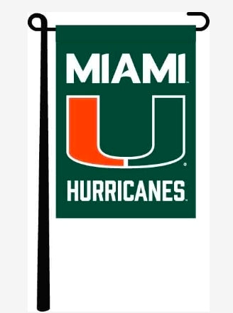 Miami Hurricanes U Logo 13" x 18" Garden Flag - Green