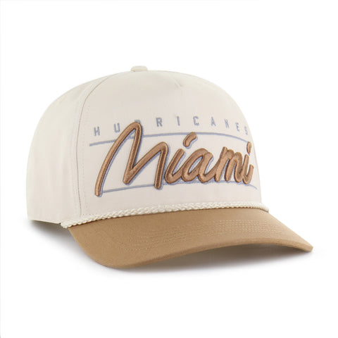 Miami Hurricanes 47 Brand Condor Twill Rope MVP Hat - Natural