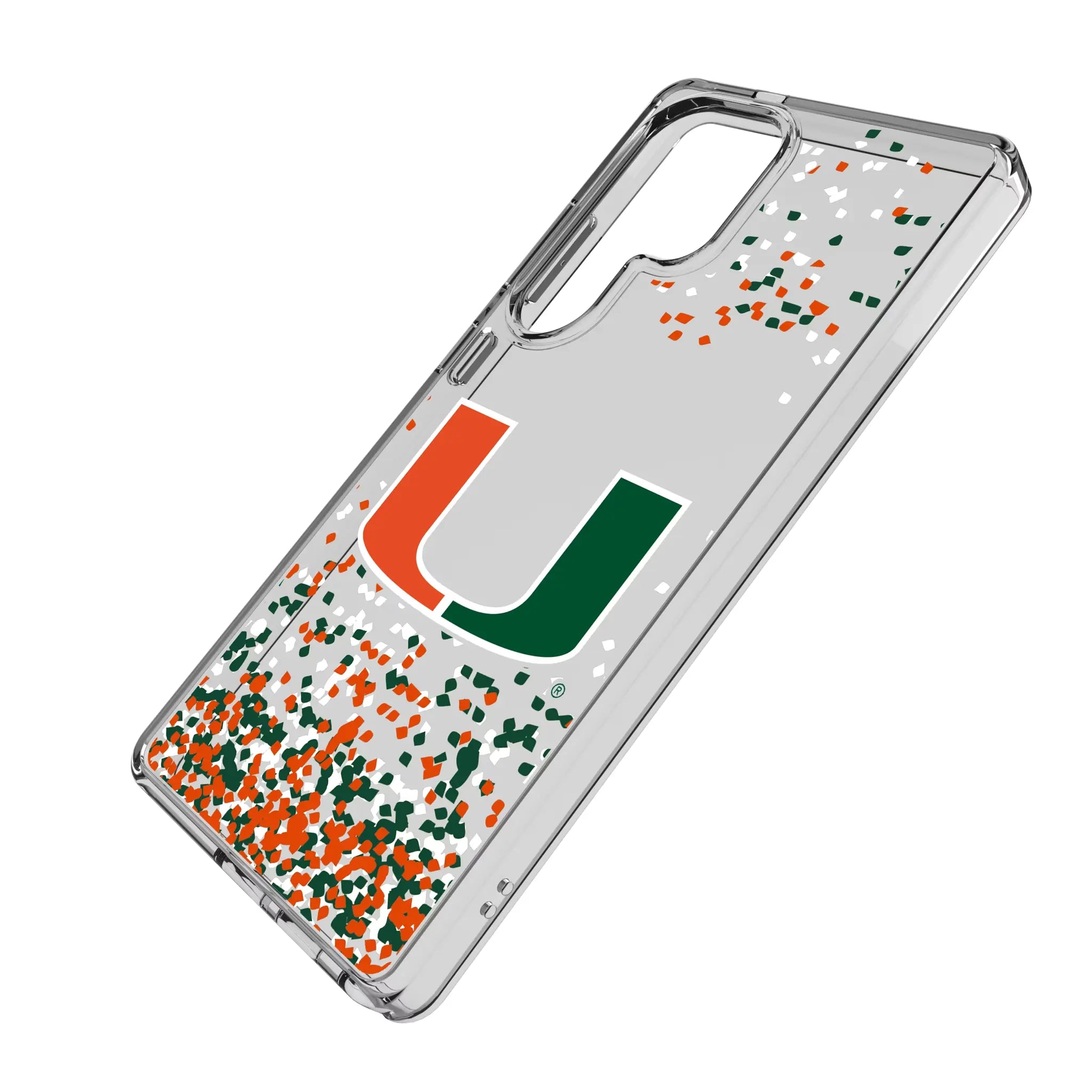 University of Miami Hurricanes Confetti Clear Phone Case for Samsung Galaxy