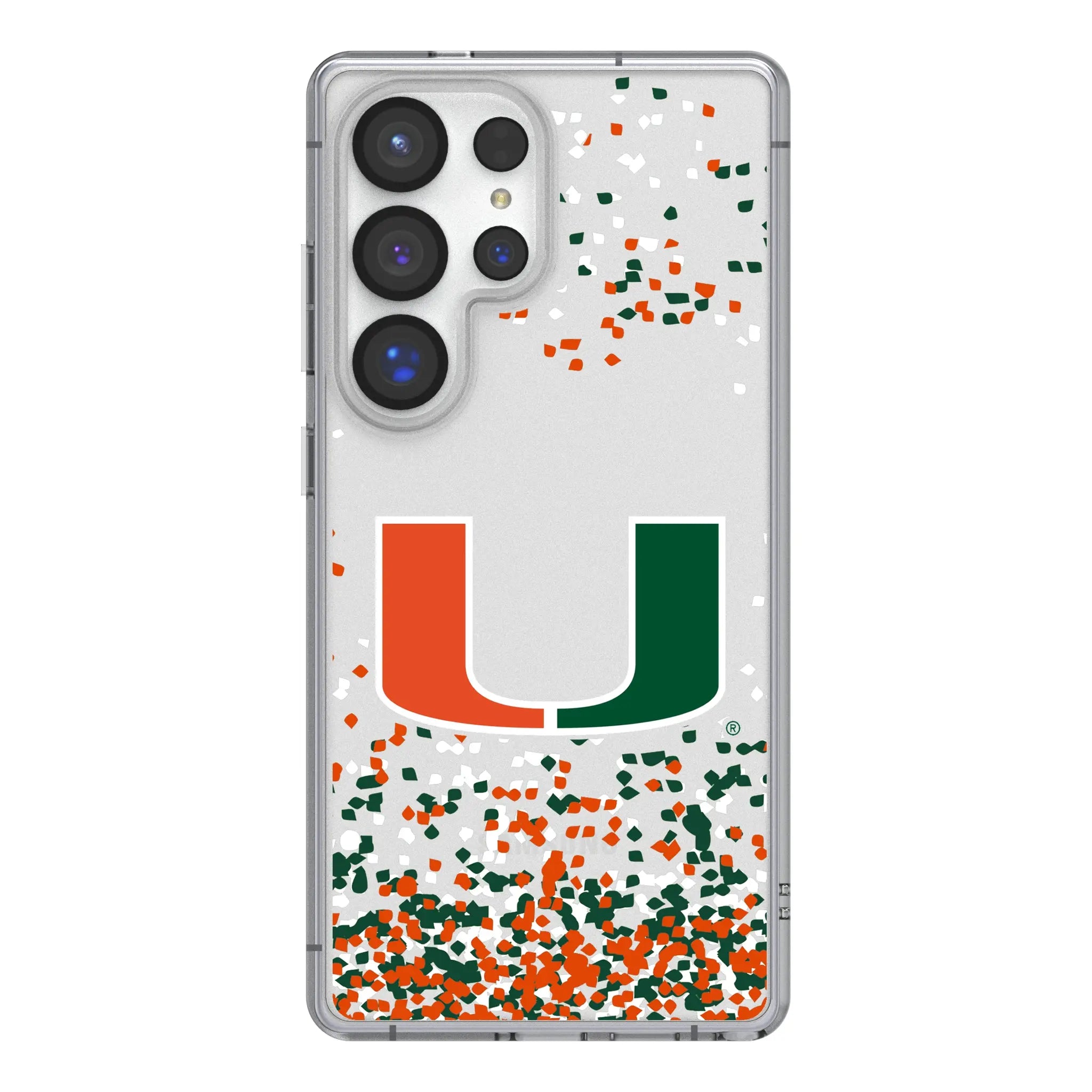 University of Miami Hurricanes Confetti Clear Phone Case for Samsung Galaxy