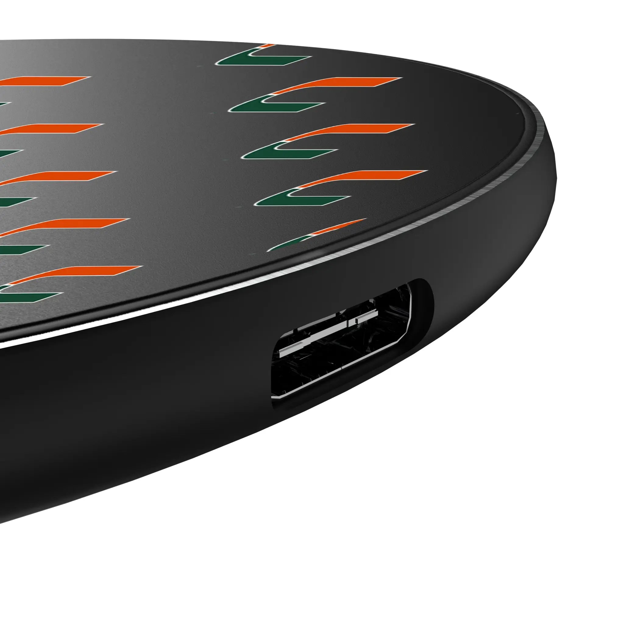 University of Miami Hurricanes Fashion Pattern 15-Watt Wireless Charger