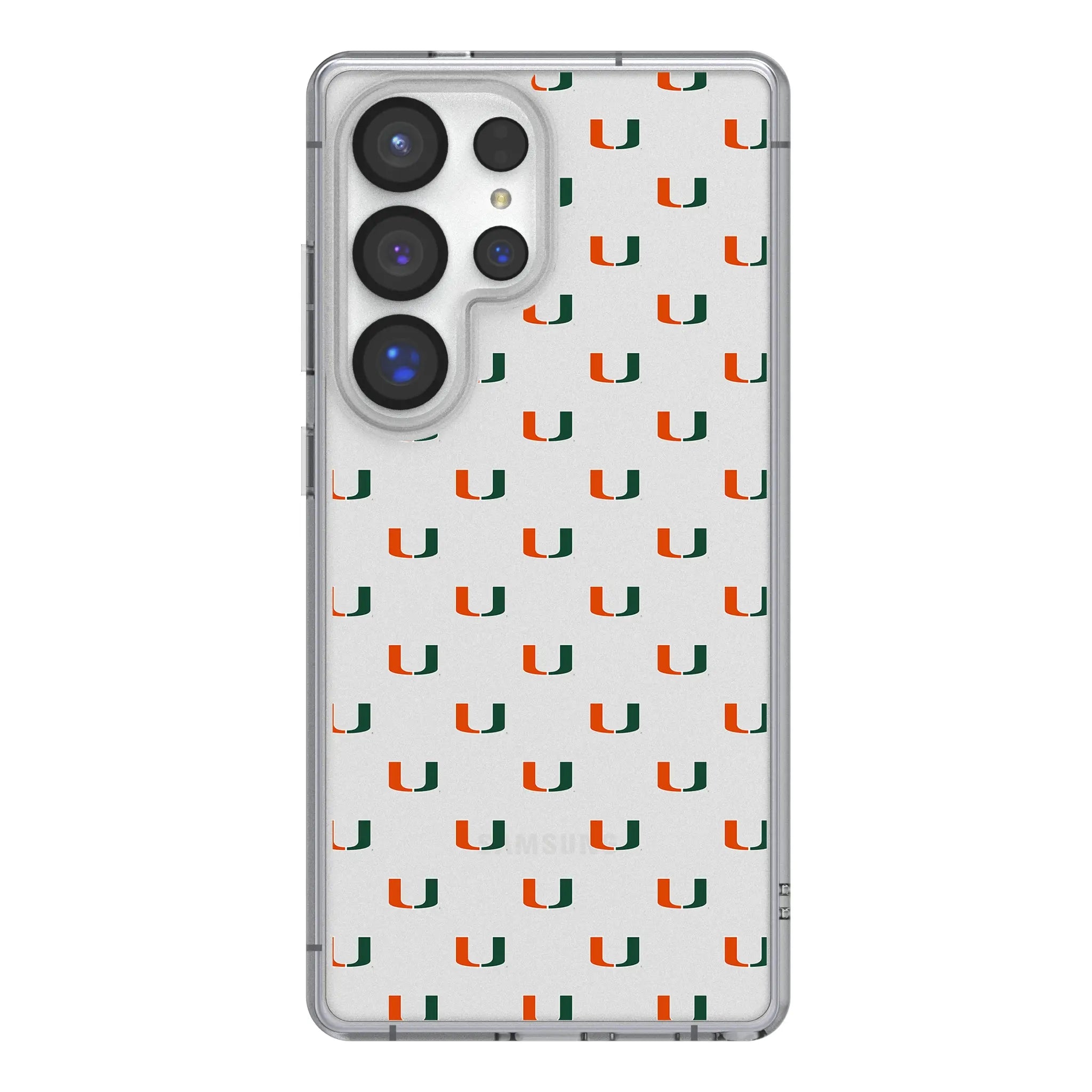 University of Miami Hurricanes Fashion Pattern Clear Phone Case for Samsung Galaxy