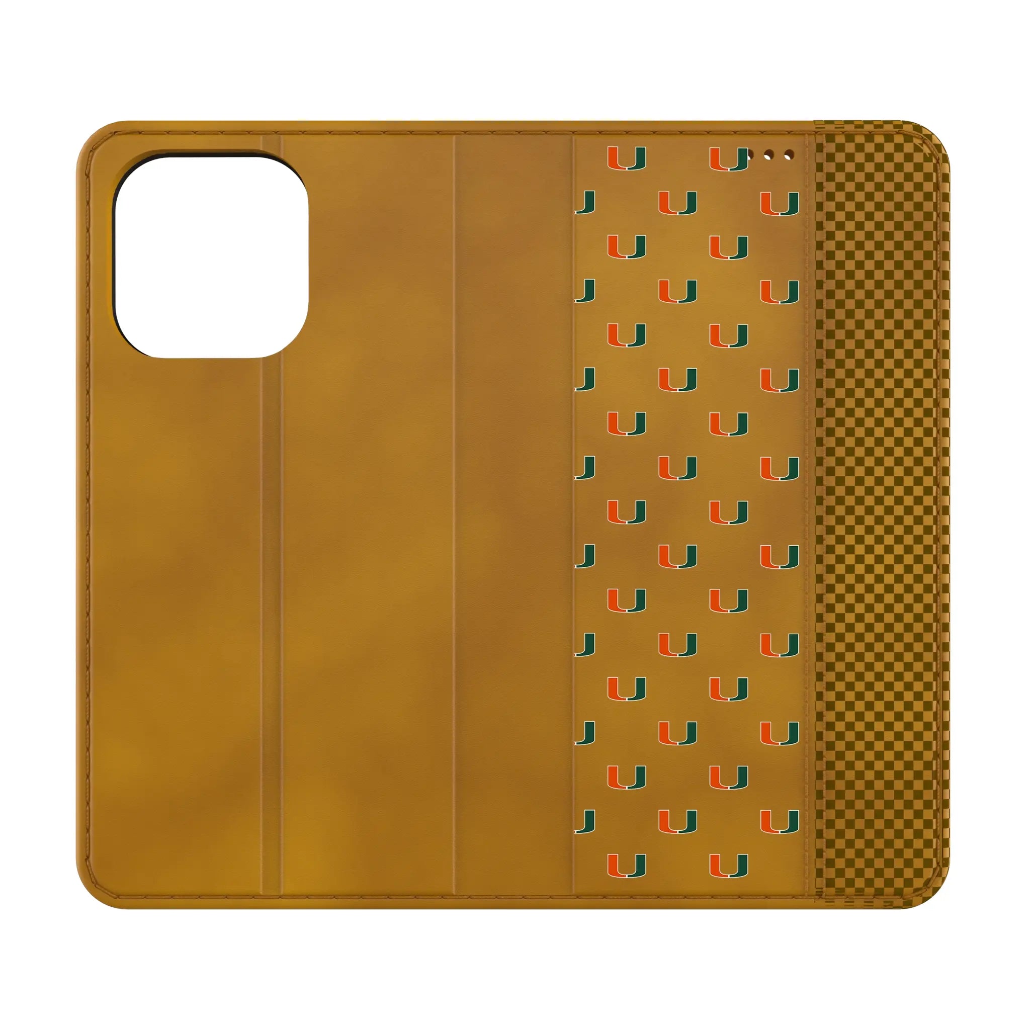 University of Miami Hurricanes Fashion Pattern Folio Phone Case for Apple iPhone
