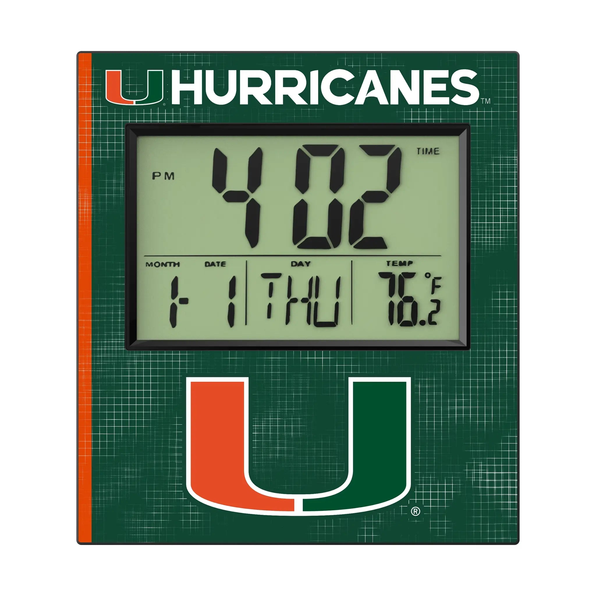 University of Miami Hurricanes Hatch Wall Clock