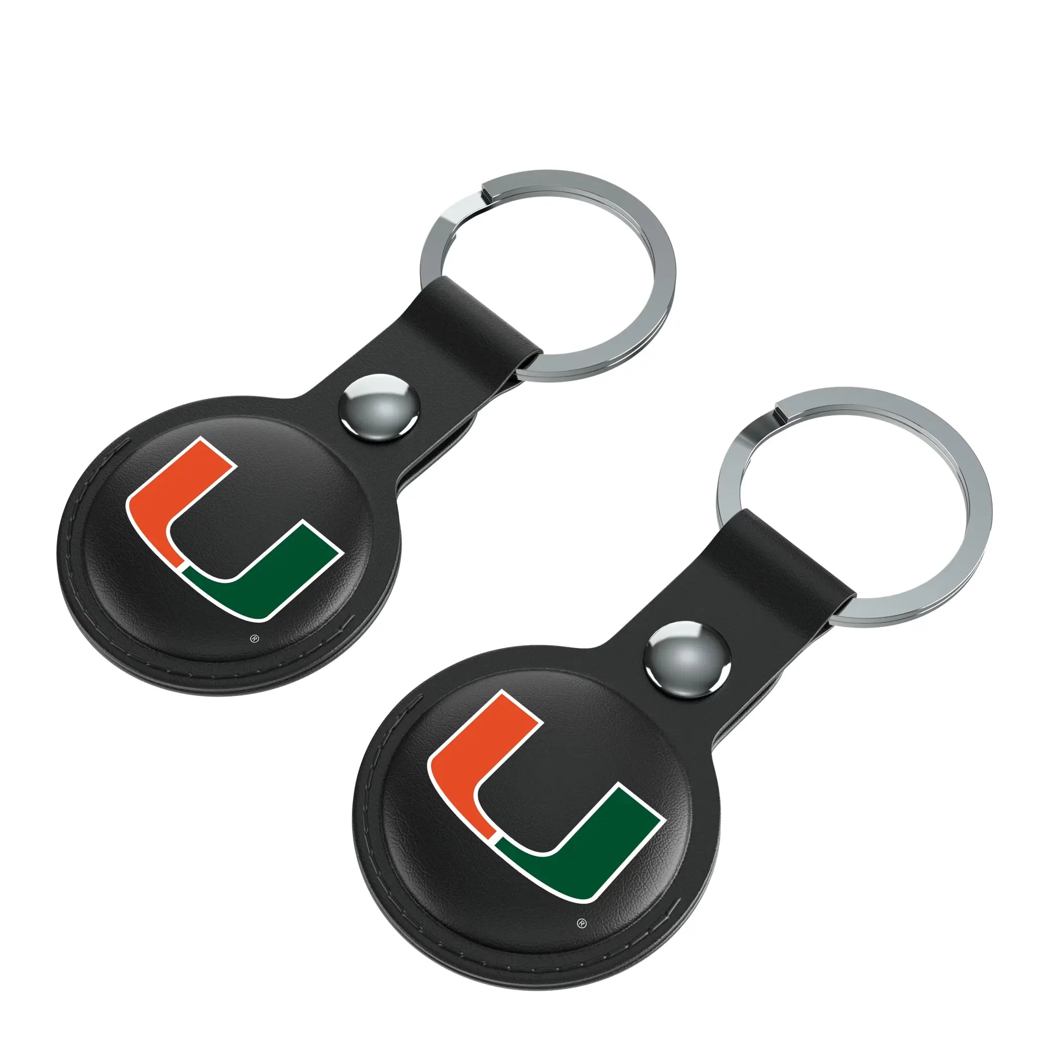 University of Miami Hurricanes Insignia Black Airtag Holder 2-Pack