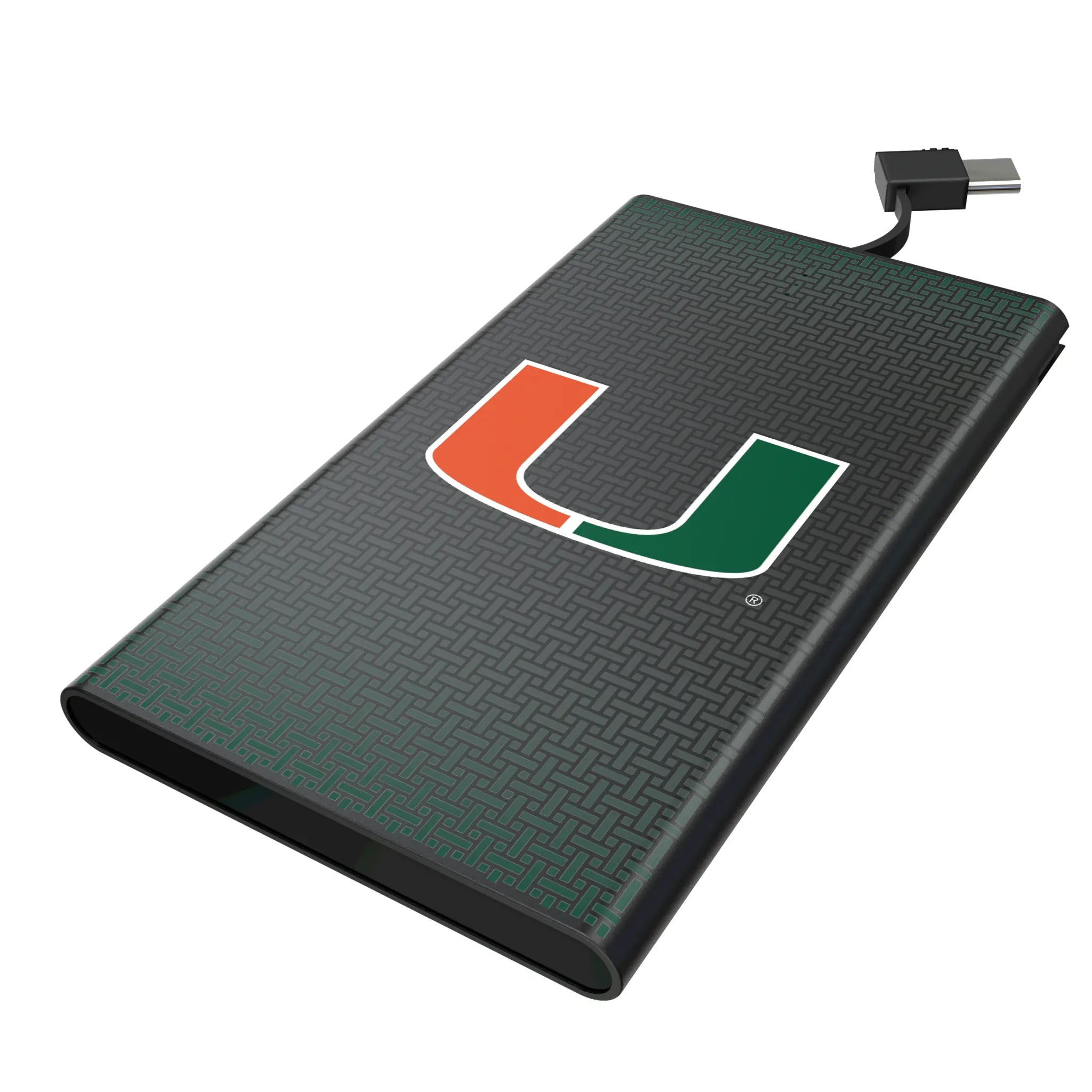 University of Miami Hurricanes Linen 5000mAh Flat Powerbank
